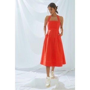 Maeve Orange Midi Dress Size 2P